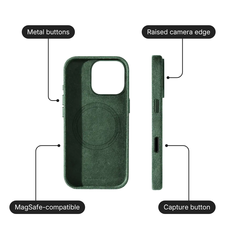iPhone 16 Pro Alcantara Case - British Green