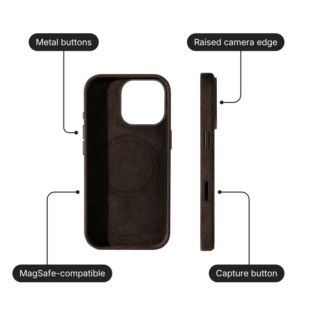 iPhone 16 Pro Alcantara Case - Espresso Brown