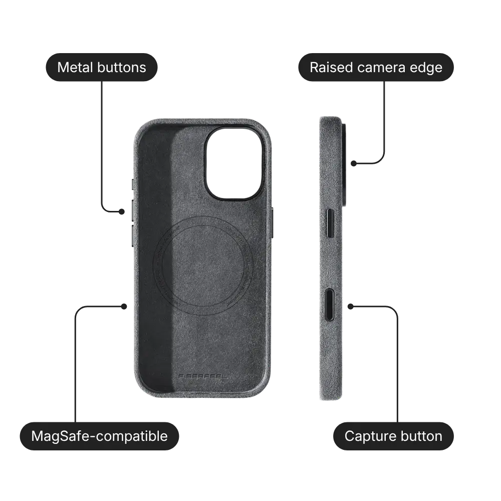 iPhone 16 Alcantara Case - Concrete Grey
