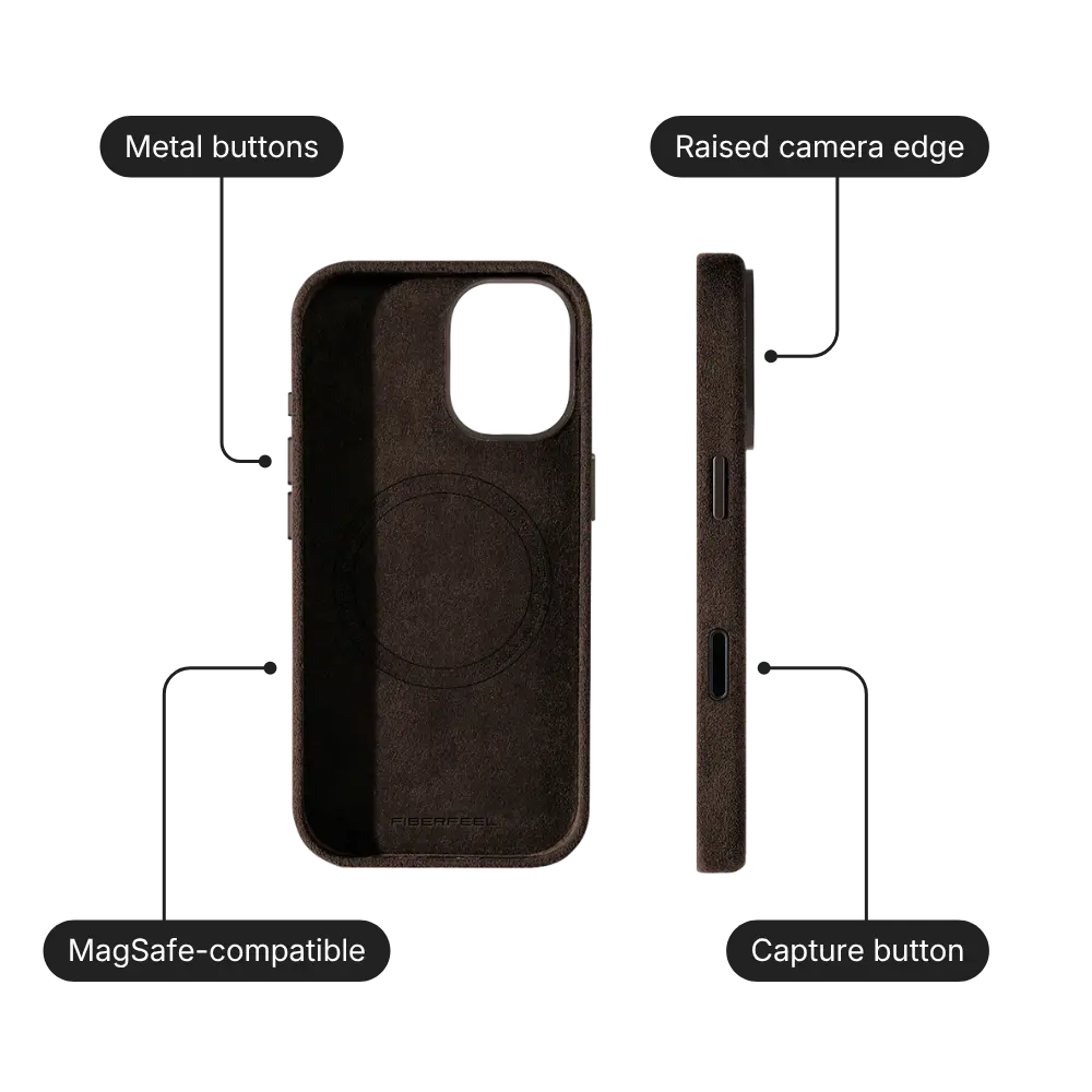 iPhone 16 Alcantara Case - Espresso Brown