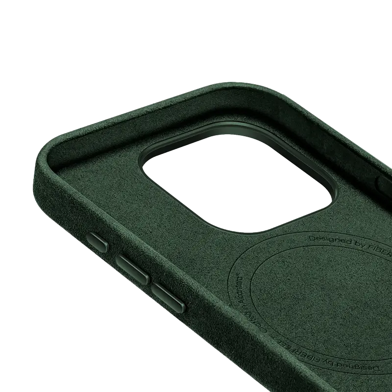 iPhone 15 Pro Alcantara Case - British Green