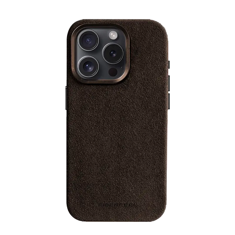 iPhone 15 Pro Max Alcantara Case - Espresso Brown