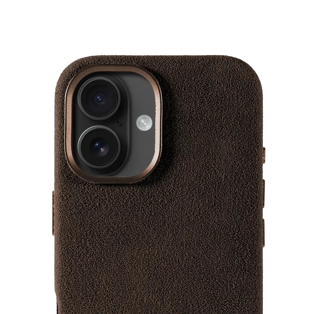 iPhone 16 Alcantara Case - Espresso Brown