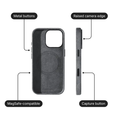 iPhone 16 Pro Alcantara Case - Concrete Grey