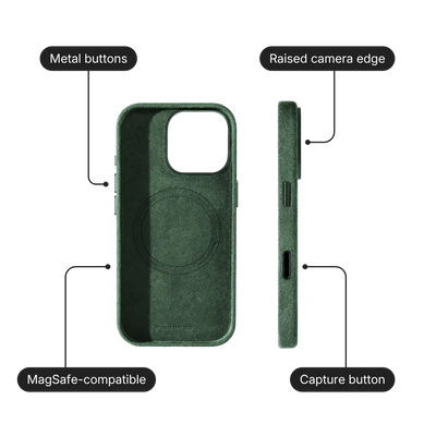iPhone 16 Pro Alcantara Case - British Green
