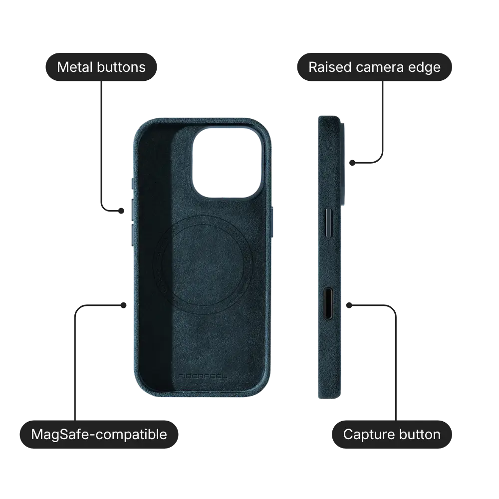 iPhone 16 Pro Alcantara Case - Deep Navy