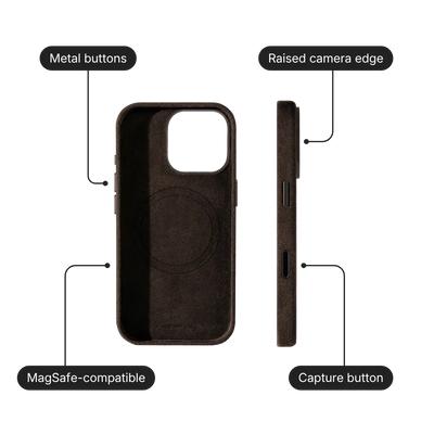 iPhone 16 Pro Alcantara Case - Espresso Brown