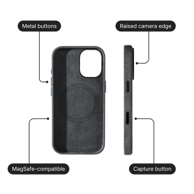 iPhone 16 Alcantara Case - Graphite Grey