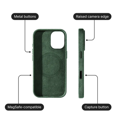 iPhone 16 Alcantara Case - British Green