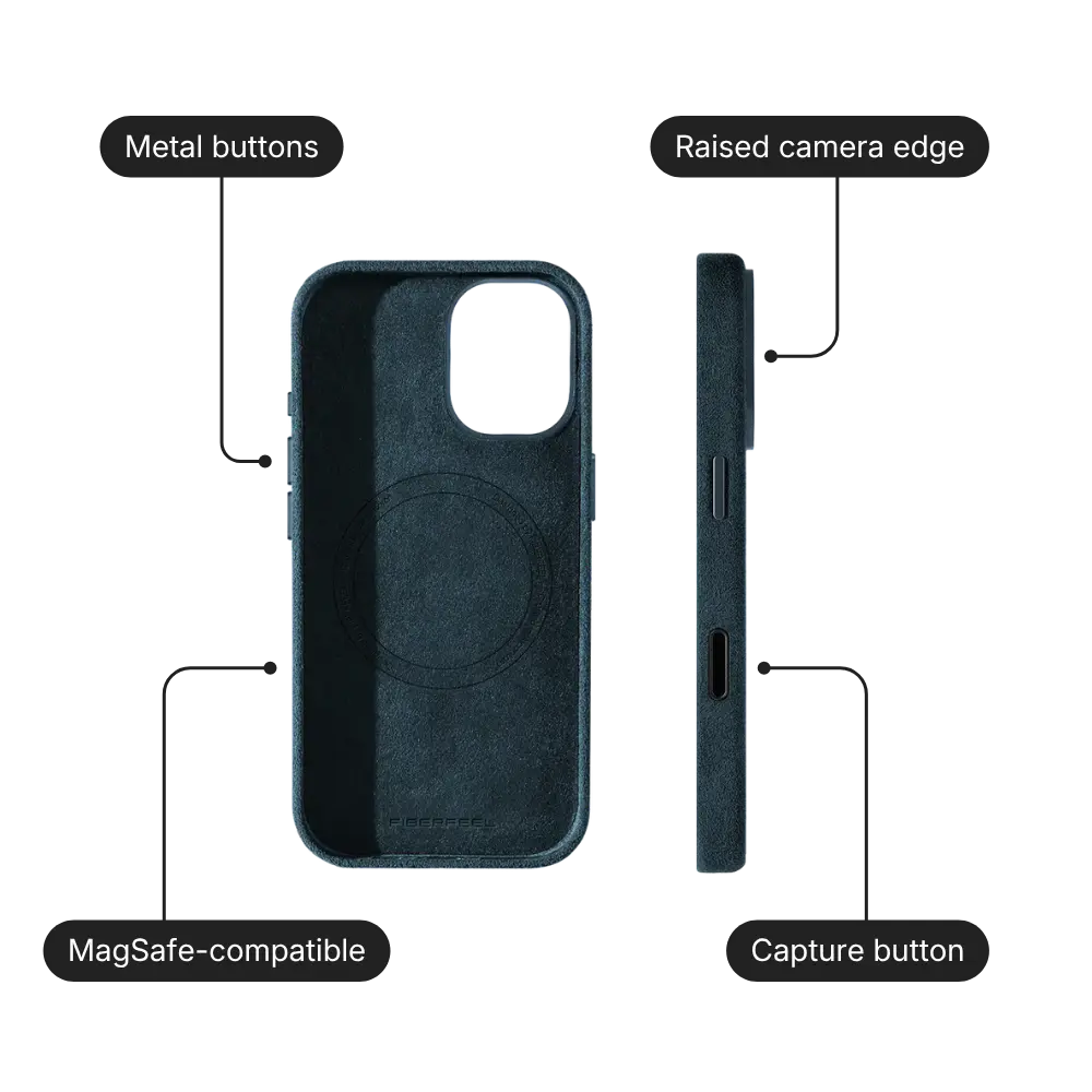 iPhone 16 Alcantara Case - Deep Navy