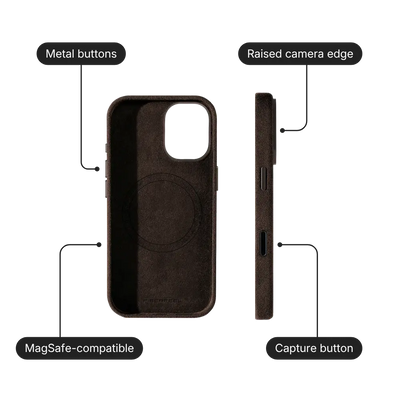 iPhone 16 Alcantara Case - Espresso Brown