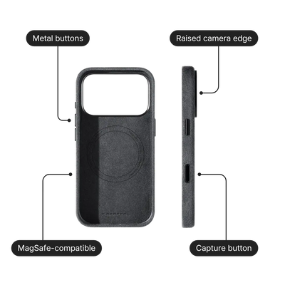 iPhone 17 Pro Max Alcantara Case - Graphite Grey