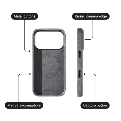 iPhone 17 Pro Max Alcantara Case - Concrete Grey
